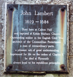 Calton Hall plaque